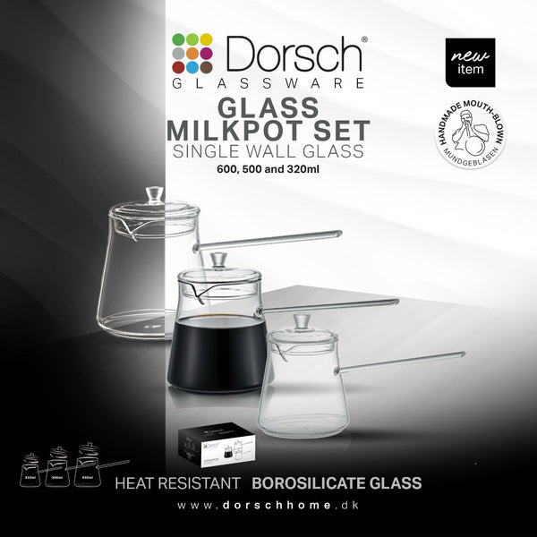 Set of 3 Borosilicate Glass Coffee Pots