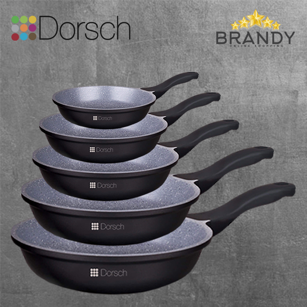 Dorsch Lifetime Granite 5-Piece Frypan Set 20/22/24/26/28 cm