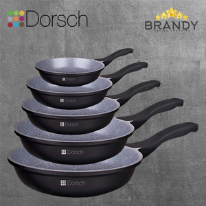 Dorsch Lifetime Granite 5-Piece Frypan Set 20/22/24/26/28 cm