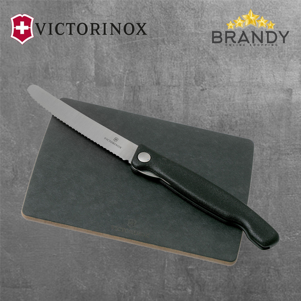 Victorinox Cutting Board Picnic Knife Set 11 cm Wavy Paring Knife Black