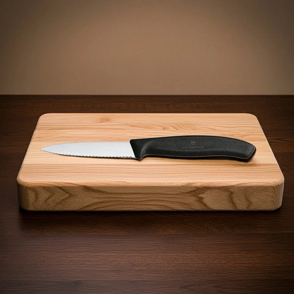 Victorinox Swiss Classic Paring Knife Set 2pc 8cm Wavy Edge Black