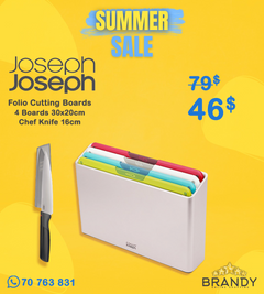 Joseph Joseph Folio Icon 4-Piece Cutting Board Set Large With Gift Knife
