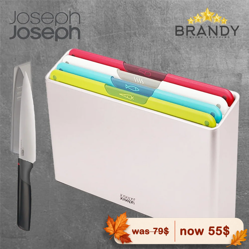 Joseph Joseph Folio Icon 4-Piece Cutting Board Set Large With Gift Knife