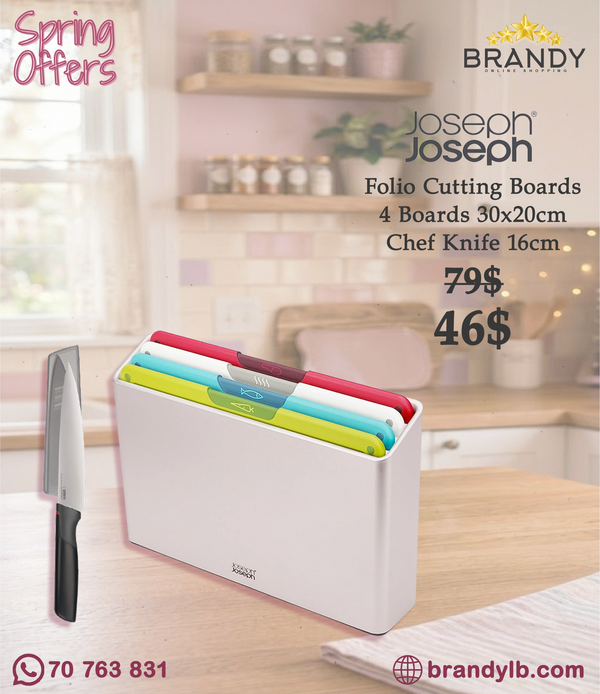 Joseph Joseph Folio Icon 4-Piece Cutting Board Set Large With Gift Knife-1