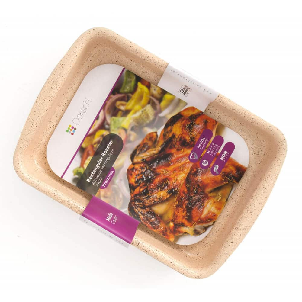 Premium Granite Rectangular Roaster, Non-Stick, Burgundy
