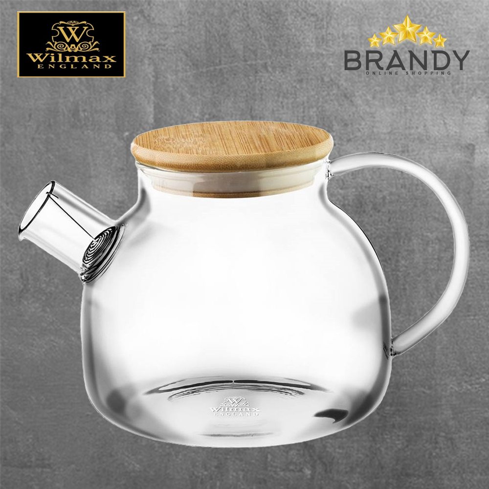 Glass Tea Pot 1500ml with Bamboo Lid