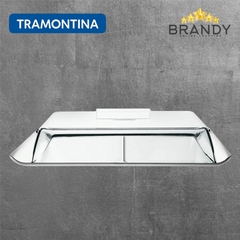 Tramontina Quadrata Stainless Steel Cold Cuts Plate with Dome
