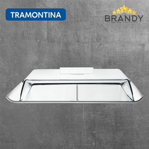 Tramontina Quadrata Stainless Steel Cold Cuts Plate with Dome