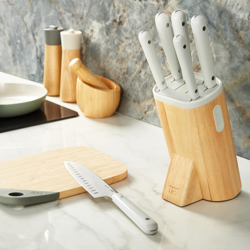 Leo Spirit 7-Piece Stainless Steel Knife Block Set