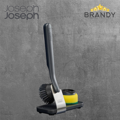 Joseph Joseph SinkTech Dish Brush & Sponge Set with Steel Stand, Gray