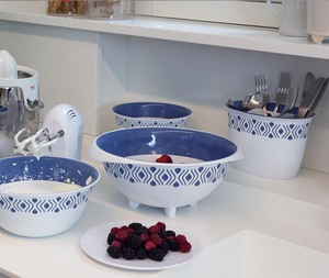 Tosca Blue Colander 28cm - Microwave Safe & BPA Free