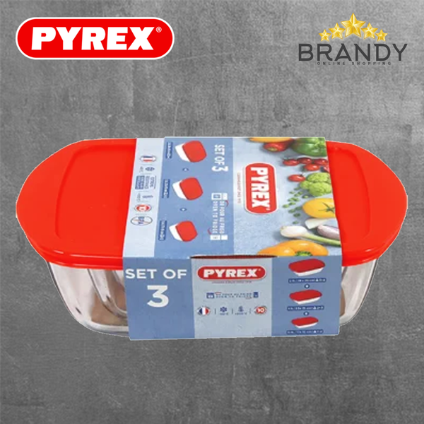 Cook & Store Set 3 Containers With Red Lid