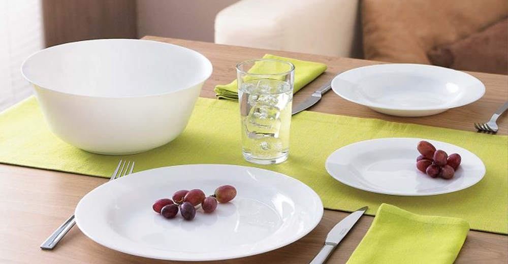 Everyday Dinner Set 18pcs Opal Glass Plates