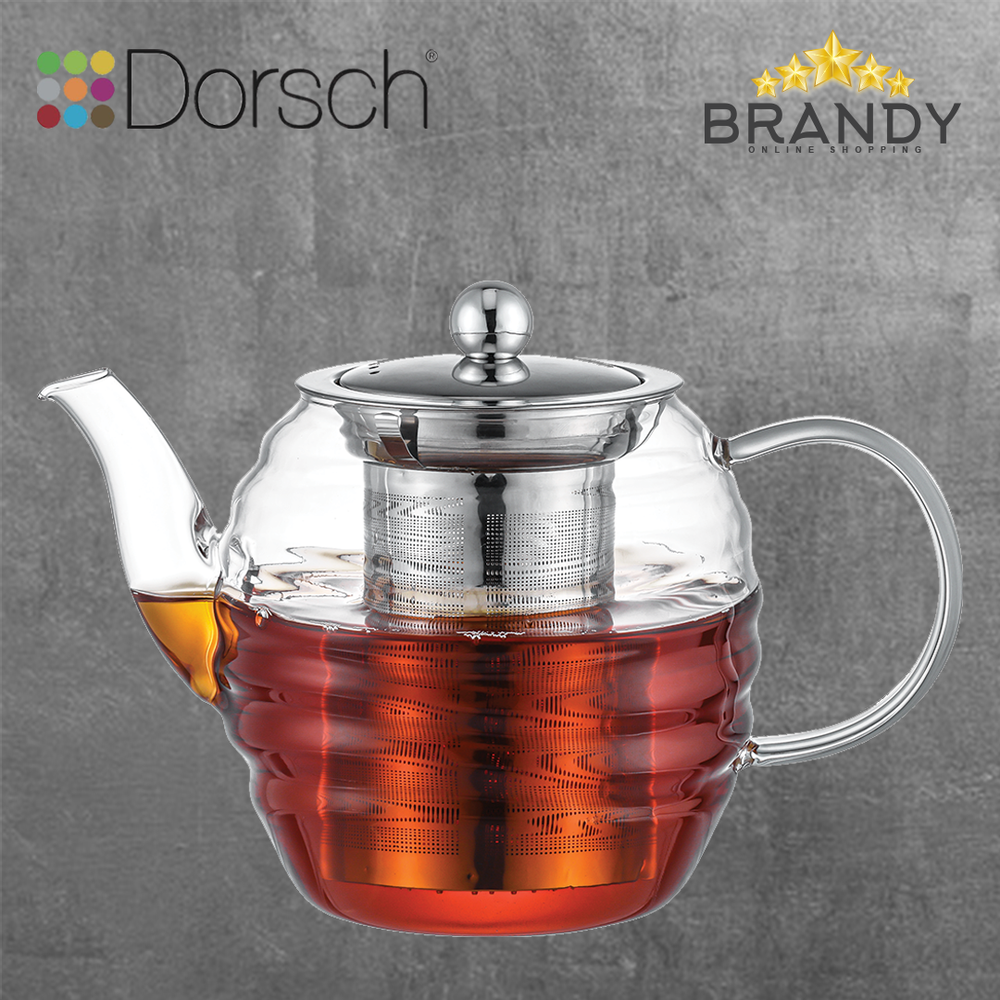 Wavy Glass Tea Pot with Infuser, 800ml & 1200ml
