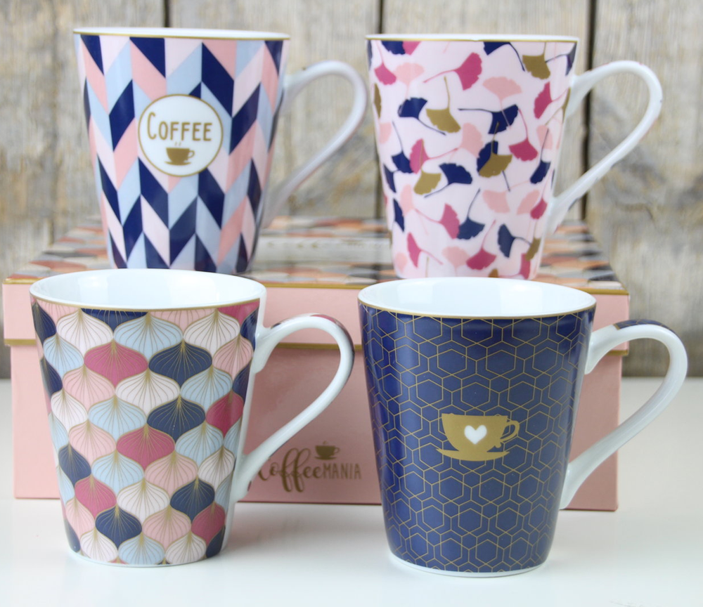 Home Mugs Set 4pcs Porcelain 300ml