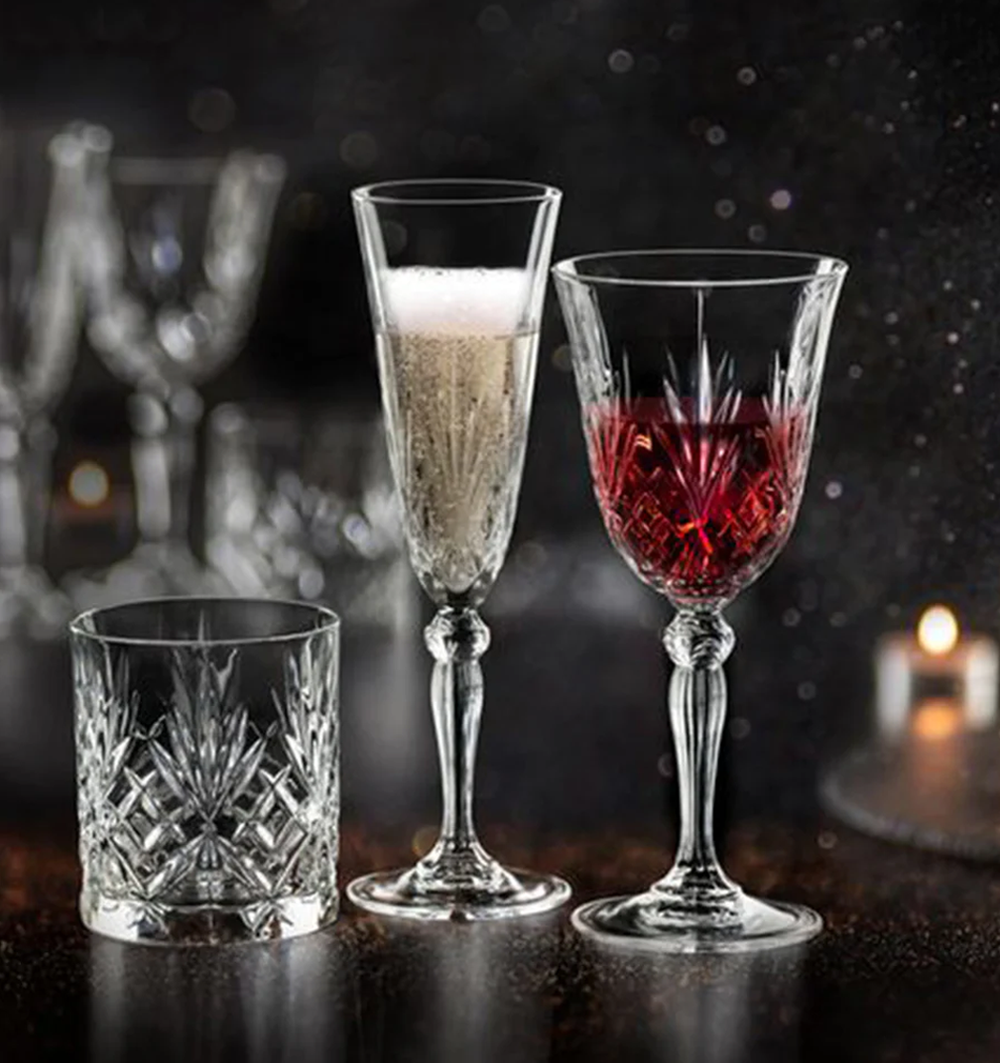 Melodia Wine Glasses Set 6pcs Crystal Glass