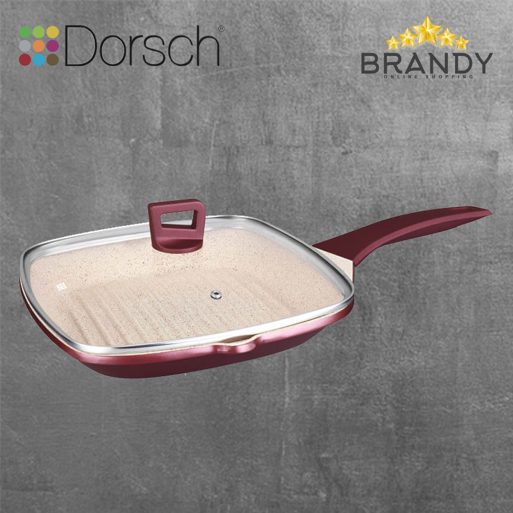 Premium Granite Grill Pan With Lid 28cm
