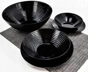 Harena Black Dinner Set 18pcs Opal Glass