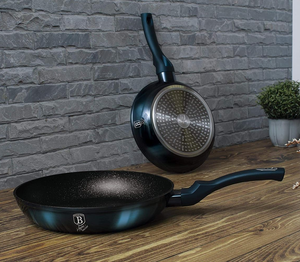 Aquamarine Metallic Cookware Set 10pcs Granite Non Stick Marble Coating