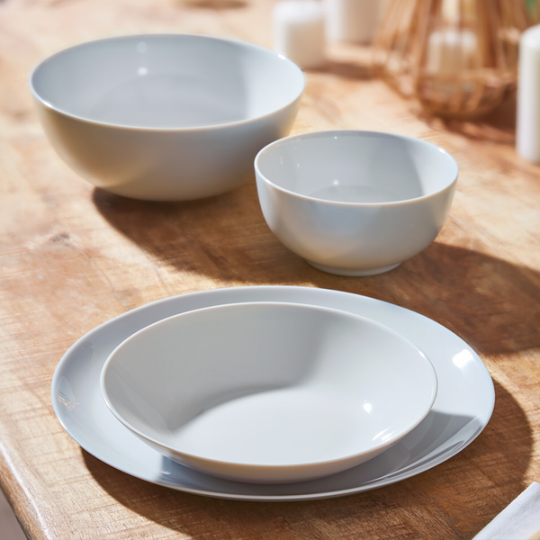 Diwali Grey Bowls 12cm Set 6pcs Opal Glass