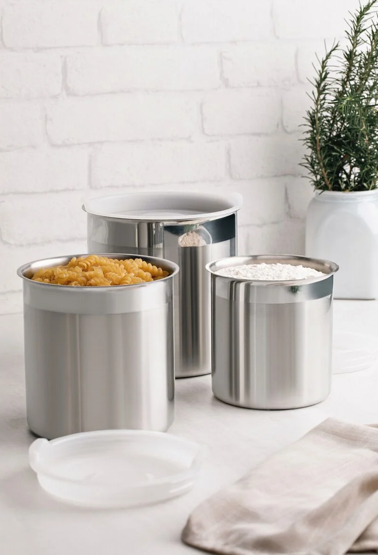 Stainless Steel Canister with Plastic Lid