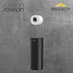 Joseph Joseph EasyStore™ Matt Black Concealed Toilet Roll Holder