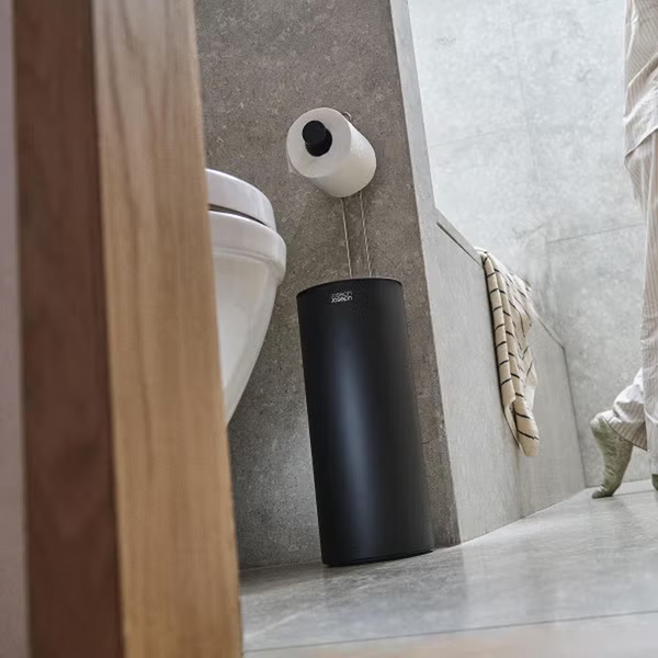 Joseph Joseph EasyStore™ Matt Black Concealed Toilet Roll Holder