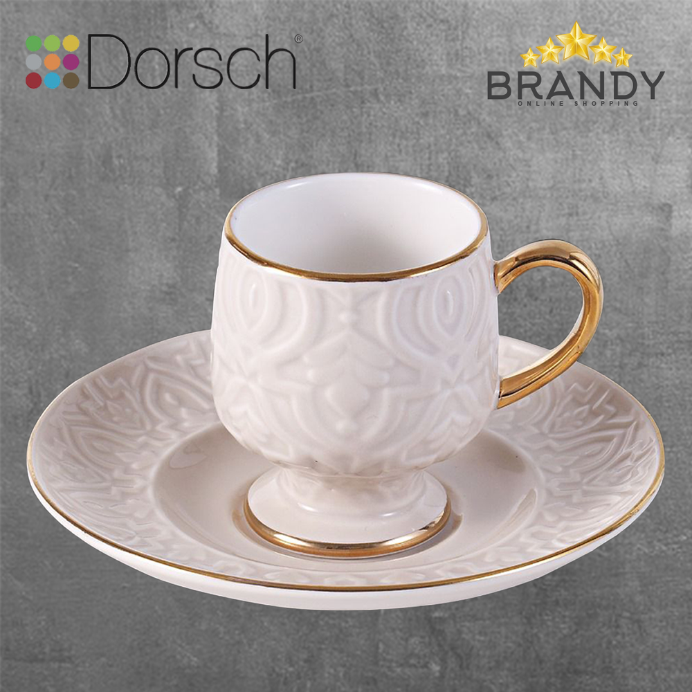 Oriental Beige Coffee Cups Set 6pcs