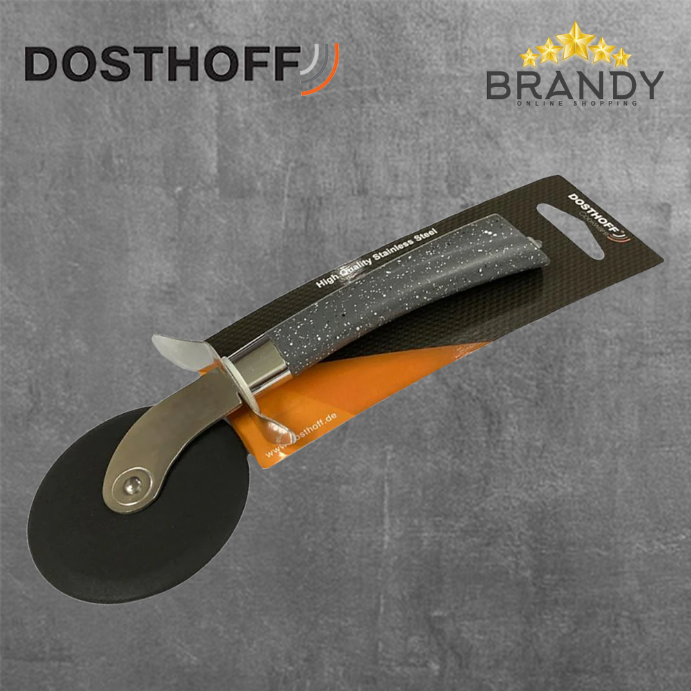 Stainless Steel Pizza Cutter with Grey Plastic Handle
