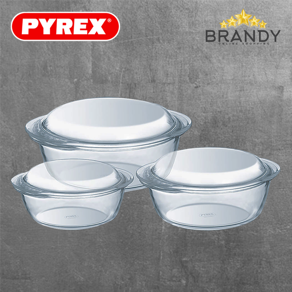 Essentials Set 3 Pots Tempered Glass