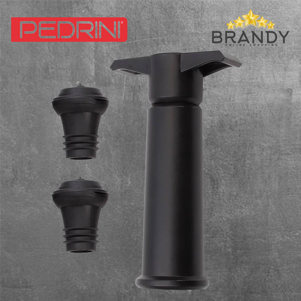 Pedrini Wine Saver Vacuum Pump with 2 Reusable Stopper