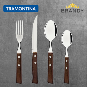 Tradicional Cutlery Set 48pcs - Stainless Steel & Wood