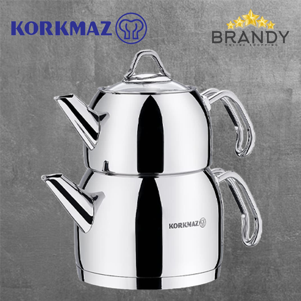 Provita Double Tea Pot - Stainless Steel, 0.7L & 1.5L, 1.1L & 2.1L