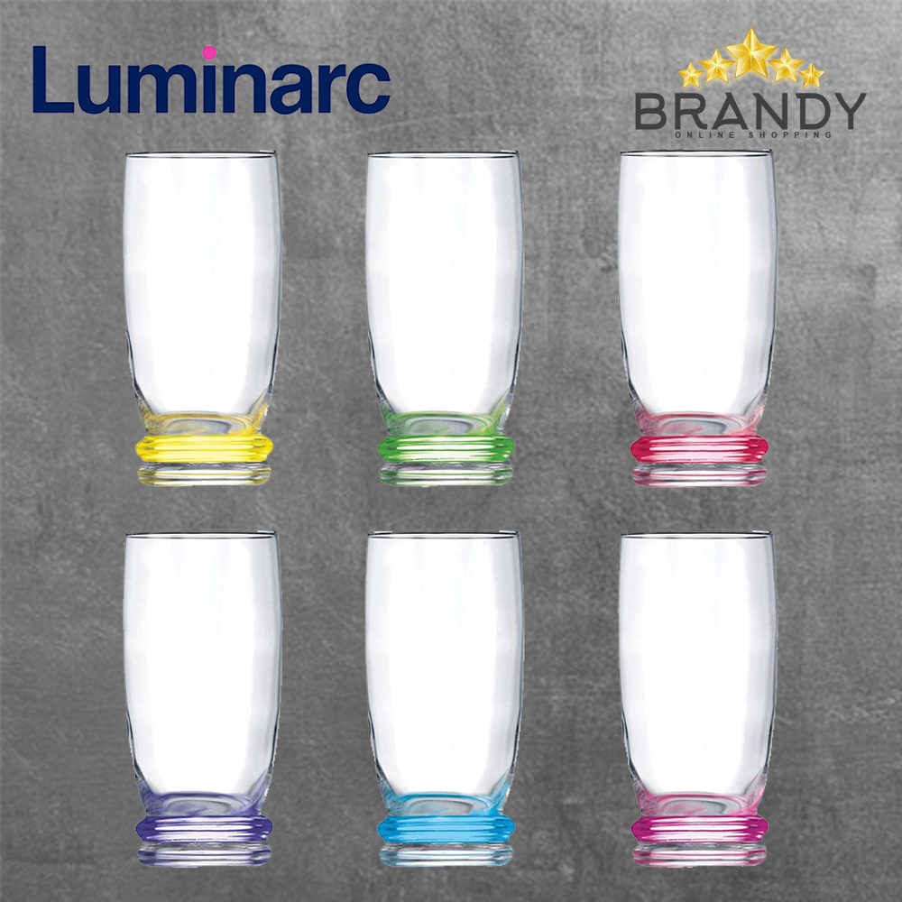Cortina Colored Long Cups Set 6pcs, 33cl Glass Drinkware