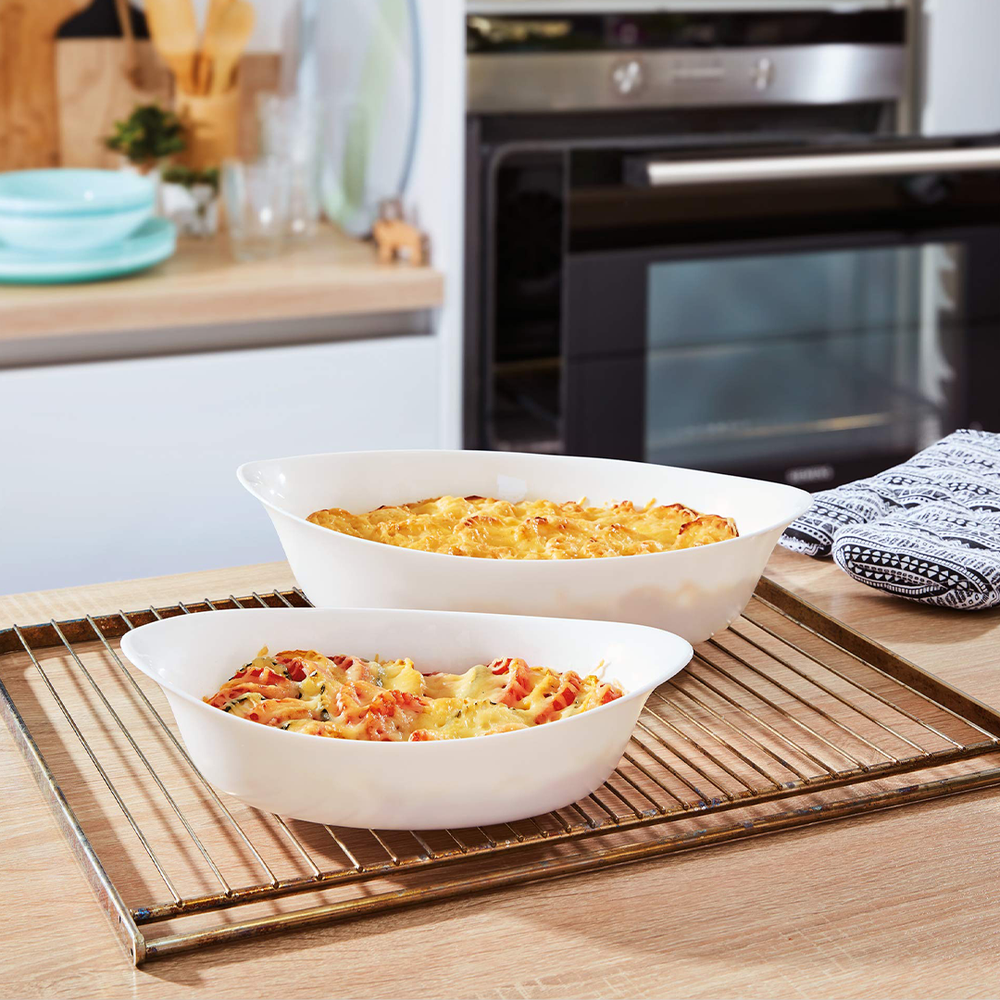 Smart Cuisine Set 3 Oval Roasters - Opal Glass Serveware