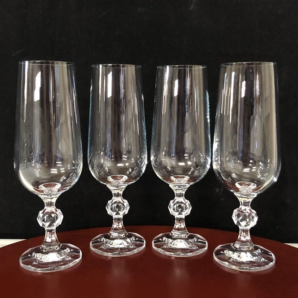 Champagne Glasses Set 6pcs Crystal Glass 170ml