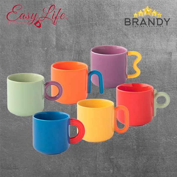 Creative Porcelain Coffee Cups Set 6pcs - 100ml