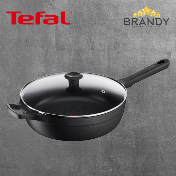 Trattoria Cast Aluminum Wok 28cm Non-Stick Frypan with Glass Lid