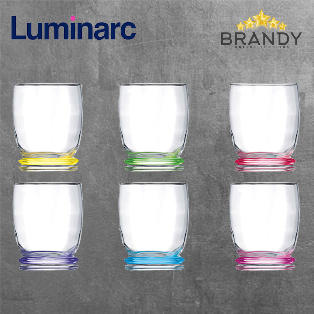 Cortina Colored Short Cups Set 6pcs, 31cl Glass Drinkware