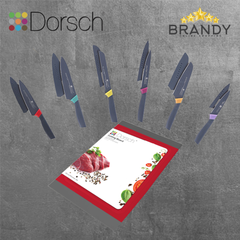 Dorsch 6-Piece Knife Set with Cutting Board 39x26cm Stainless Steel-1