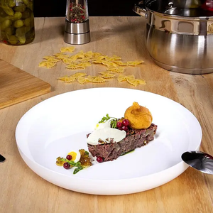 Friend's Time White Round Plate - Glass Serveware