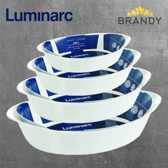 Luminarc Smart Cuisine Set 4 Oval Roasters Opal Glass 21-32cm-1