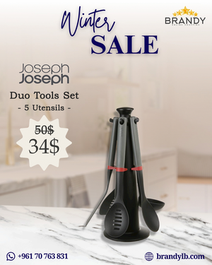 Duo Utensils Set With Stand - Heat Resistant Kitchen Tools