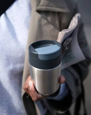 Joseph Joseph Sipp Steel Travel Mug with Hygienic Flip-Top Lid 340 ml