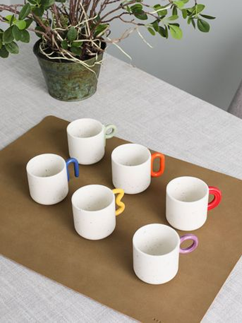 Creative Coffee Cups Set 6pcs Porcelain