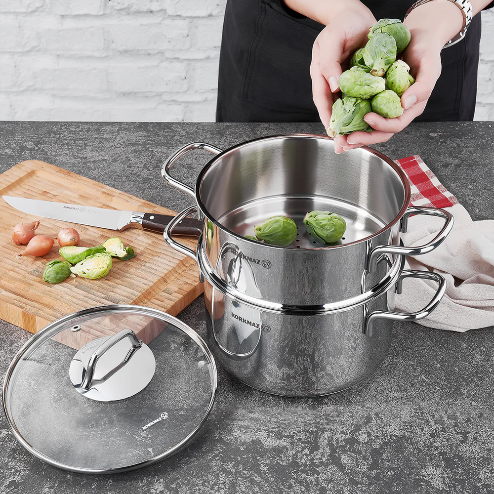 Perla Stainless Steel Steamer Set