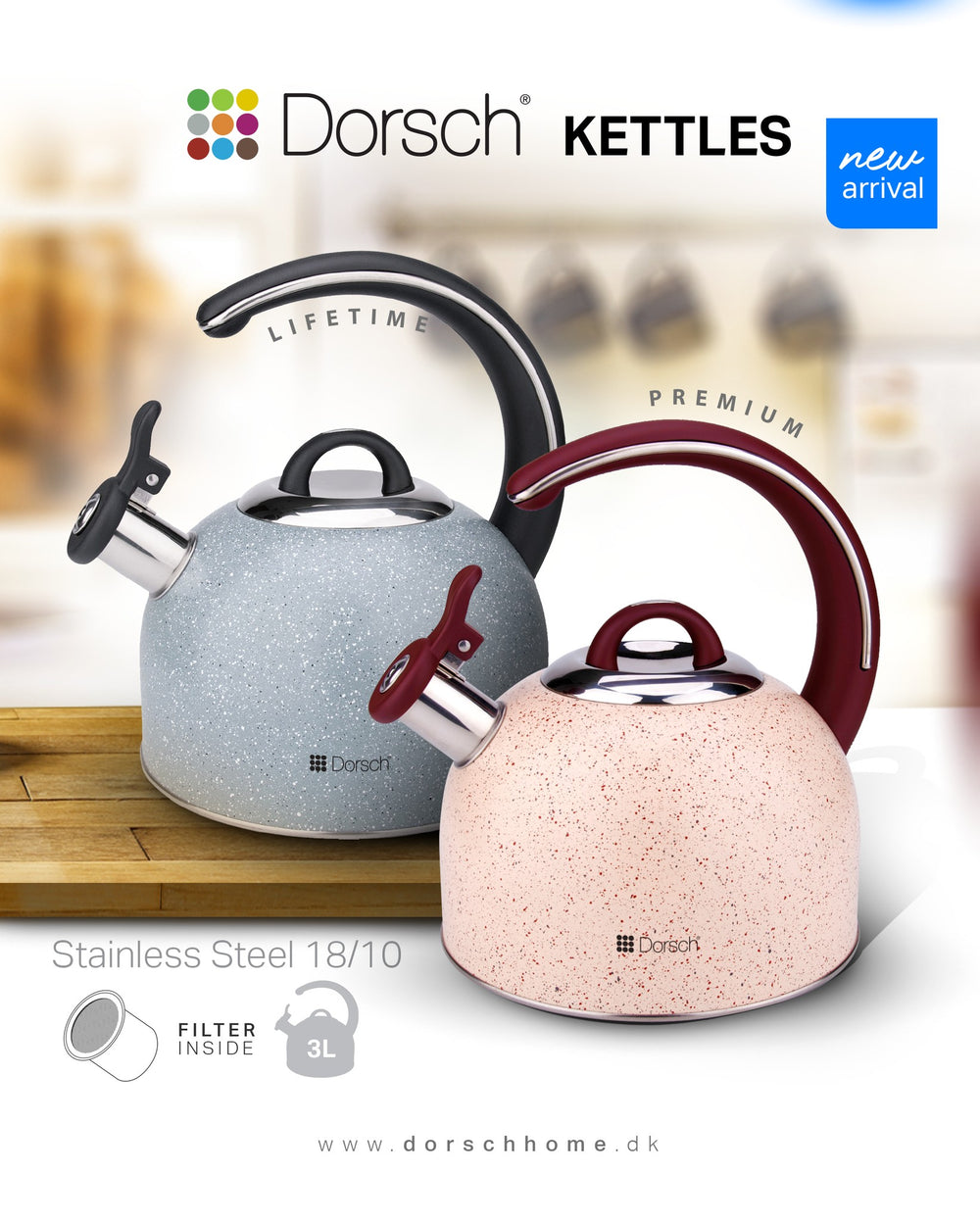 Lifetime Kettle 3L Stainless Steel with Filter