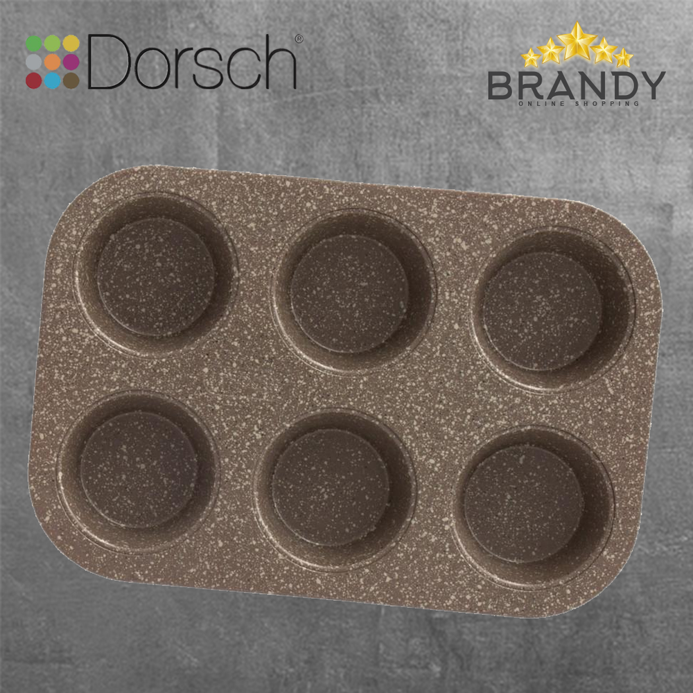 Muffin Pan 6 Cups Non-Stick Marble Coating