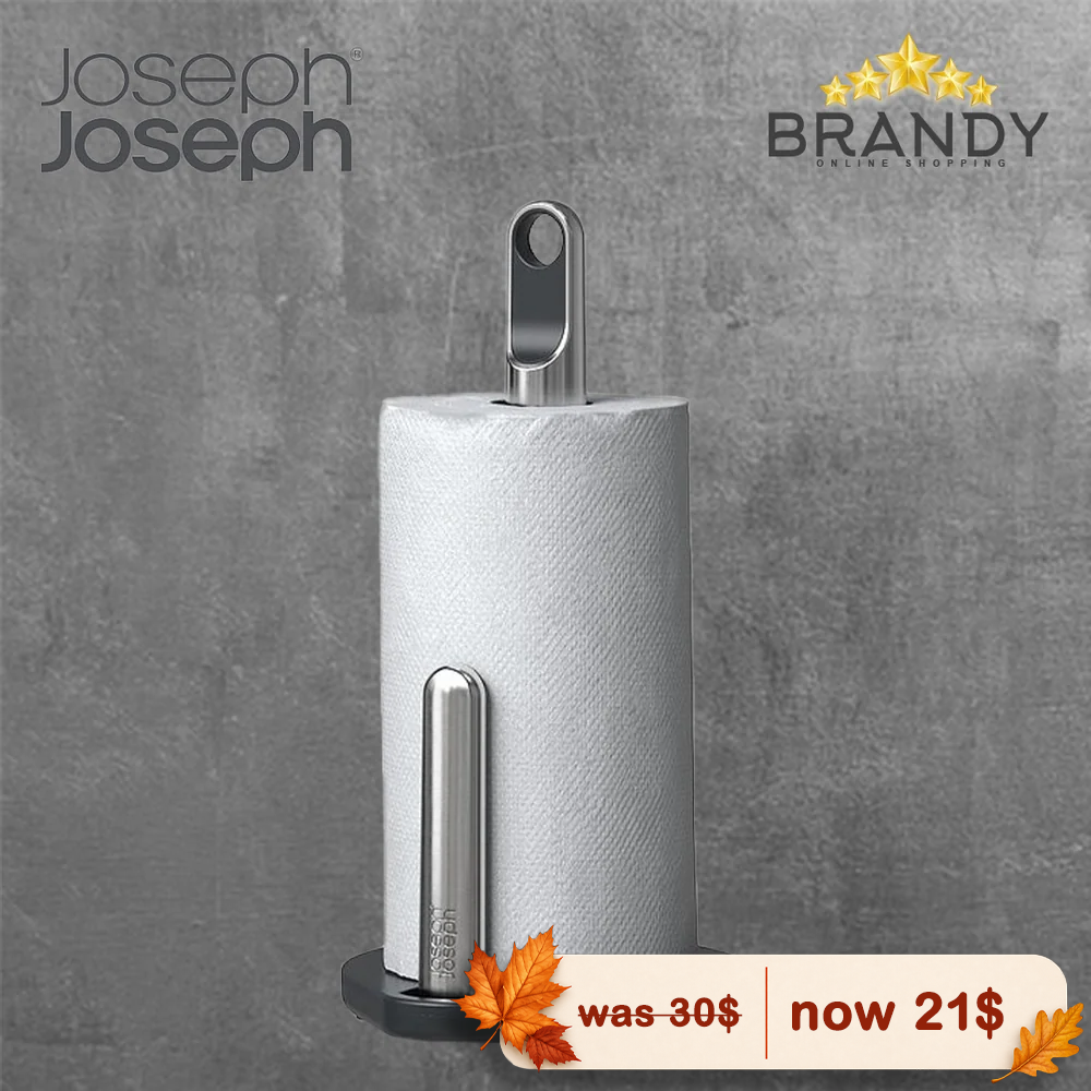 Joseph Joseph Hold Tension-Grip Kitchen Roll Holder Grey
