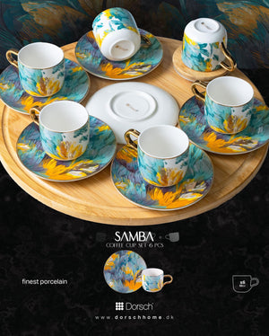 Samba Coffee Cups Set 6pcs - Porcelain 90ml